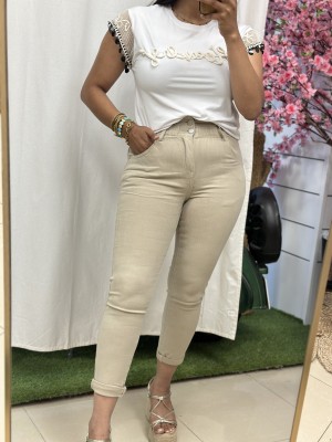 PANTALÓN BEIS GOMA