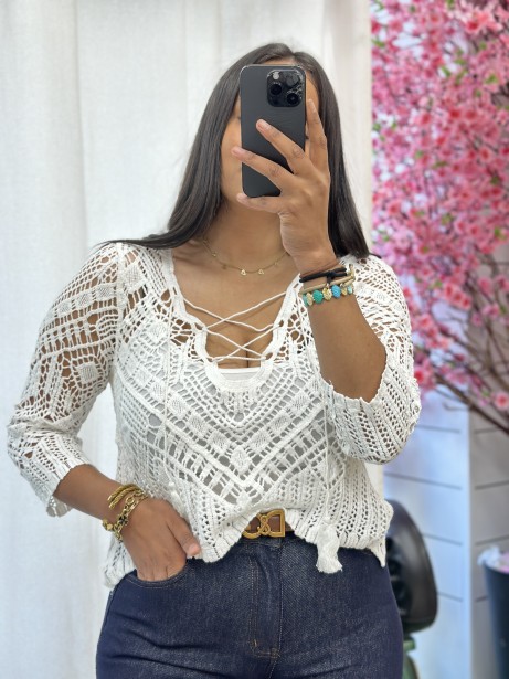 JERSEY CROCHET BLANCO