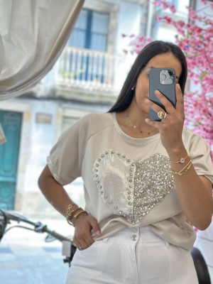 CAMISETA CORAZÓN BRILLO