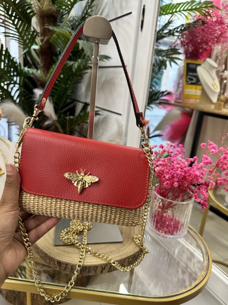 BOLSO PIEL ROJO