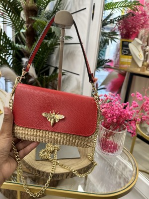 BOLSO PIEL ROJO