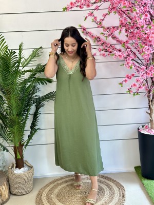 VESTIDO LENCERO VERDE