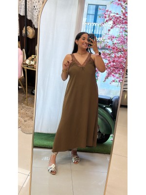 VESTIDO LENCERO MARRÓN