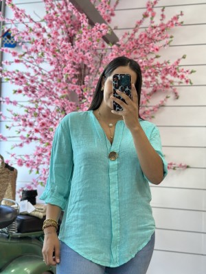 CAMISA LINO VERDEAGUA