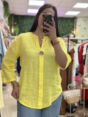 CAMISA LINO AMARILLA