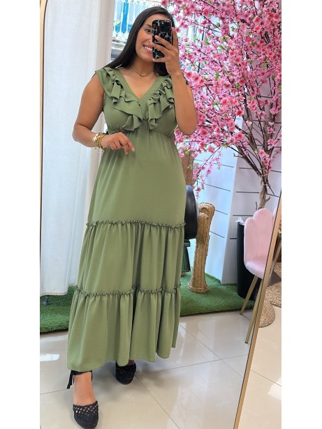 VESTIDO FARINA VERDE MILITAR