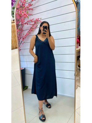 VESTIDO LENCERO AZULMARINO