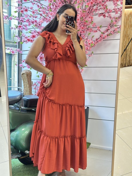 VESTIDO FARINA  TEJA