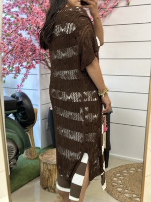 CHAQUETA CROCHET MARRÓN