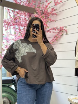 SUDADERA BRILLO CHOCOLATE
