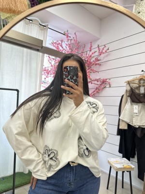 SUDADERA FLOR BLANCA