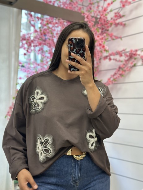 SUDADERA FLOR CHOCOLATE