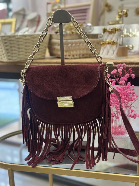 BOLSO FEDERICA BURDEOS PIEL