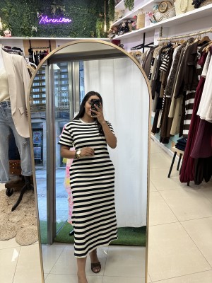 VESTIDO RAYAS NEGRO