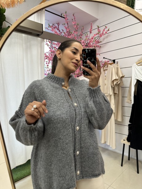 CHAQUETA MAXI GRIS