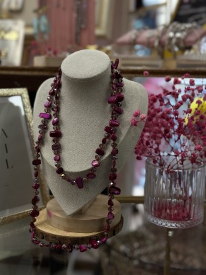 COLLAR PIEDRAS ROSA