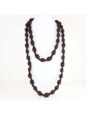 COLLAR BOLITAS TELA CHOCO