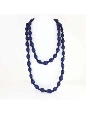 COLLAR BOLITA TELA AZUL