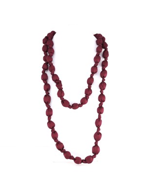 COLLAR BOLITA TELA GRANATE