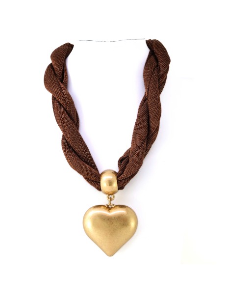 COLLAR CORAZÓN CHOCOLATE