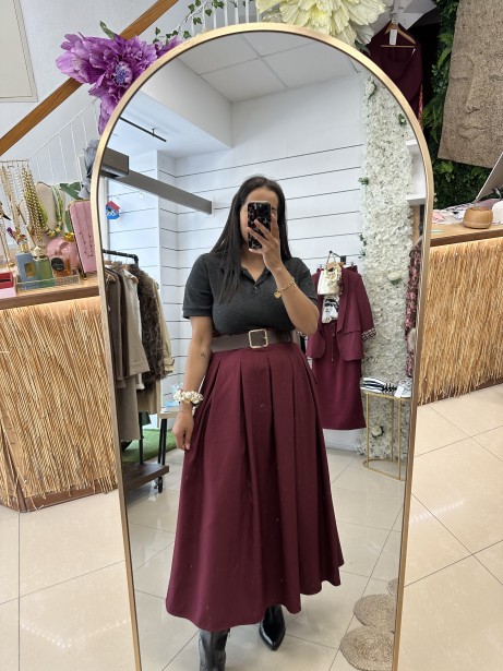 VESTIDO LEIRE BURDEOS