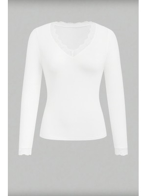CAMISETA TÉRMICA ENCAJE BLANCA