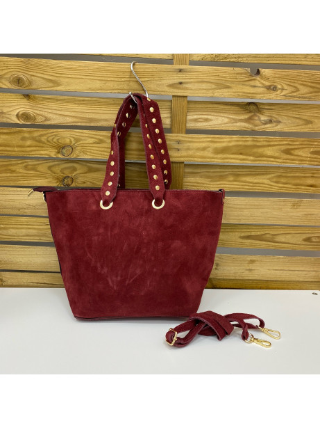 BOLSO PIEL ALMA GRANATE