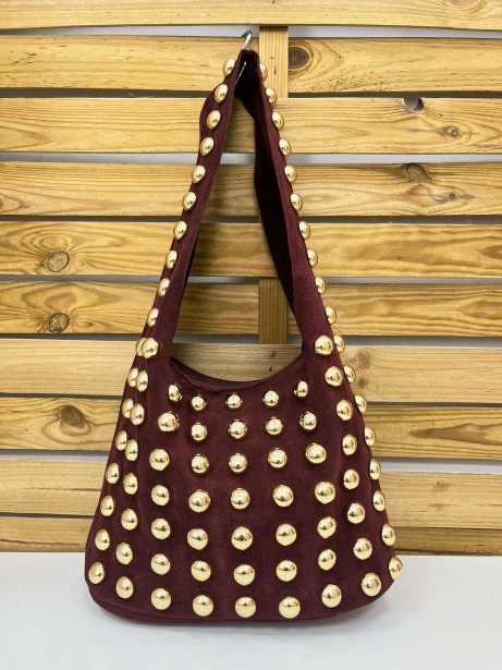 BOLSO PIEL PEDROCHE GRANATE