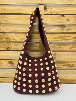 BOLSO PIEL PEDROCHE GRANATE