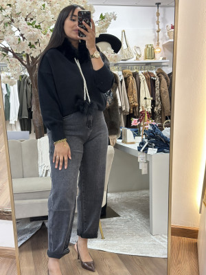 PANTALÓN GLOBO  GRIS