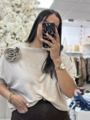 Camiseta canalé beis