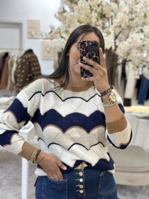 JERSEY NERE CUELLO MARRÓN