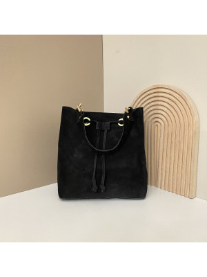 BOLSO BOMBONERA PIEL NEGRO