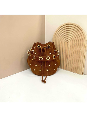 BOLSO ESTEFI PIEL MARRON