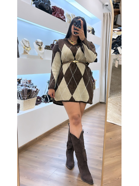 VESTIDO CAMILA MARRON