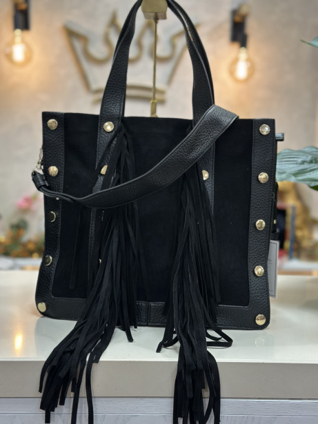 BOLSO FLECOS NEGRO ANTE