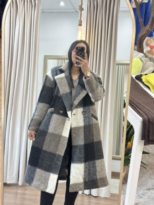 ABRIGO CLAUDIA NEGRO/TOPO