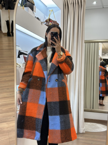 ABRIGO CLAUDIA NARANJA / GRIS