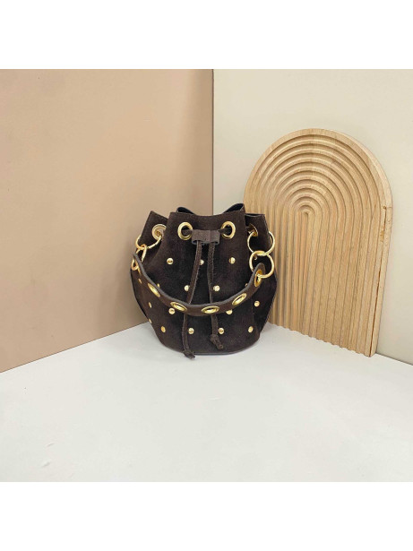 BOLSO PIEL ESTEFI CHOCO