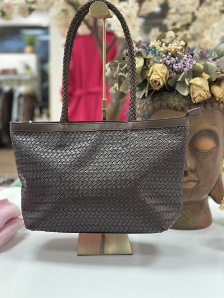 BOLSO TRENZADO CHOCO