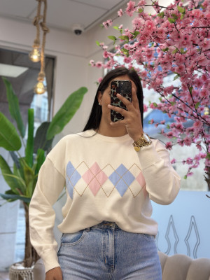 JERSEY ROMBOS BLANCO