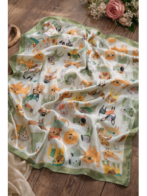 PAÑUELO ANIMAL VERDE