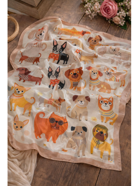 PAÑUELO ANIMAL BEIGE