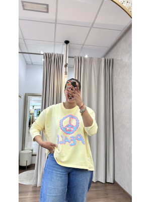 SUDADERA PEACE AMARILLA