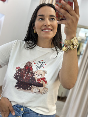 CAMISETA OSO BURDEOS