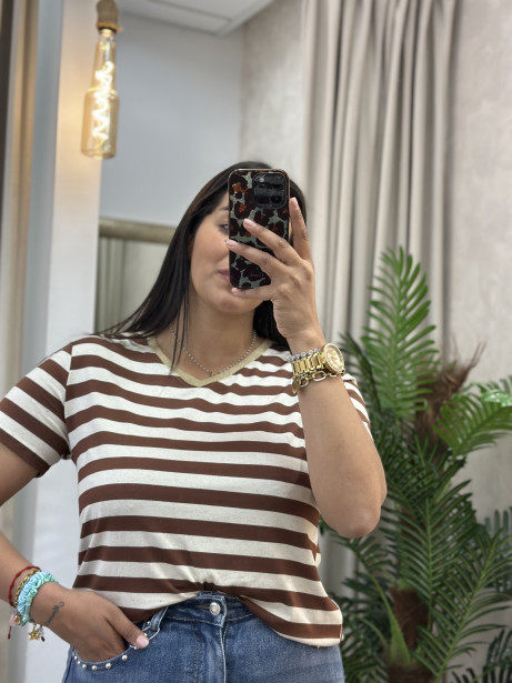 CAMISETA EVA  MARRON