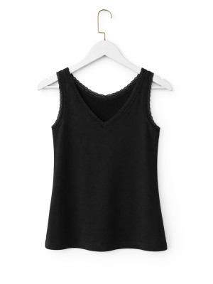 CAMISETA ENCAJE NEGRA