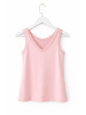 CAMISETA ENCAJE ROSA