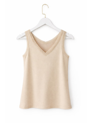 CAMISETA ENCAJE BEIS