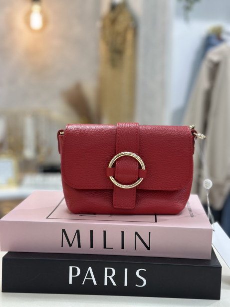 BOLSO PIEL ADRIANA ROJO